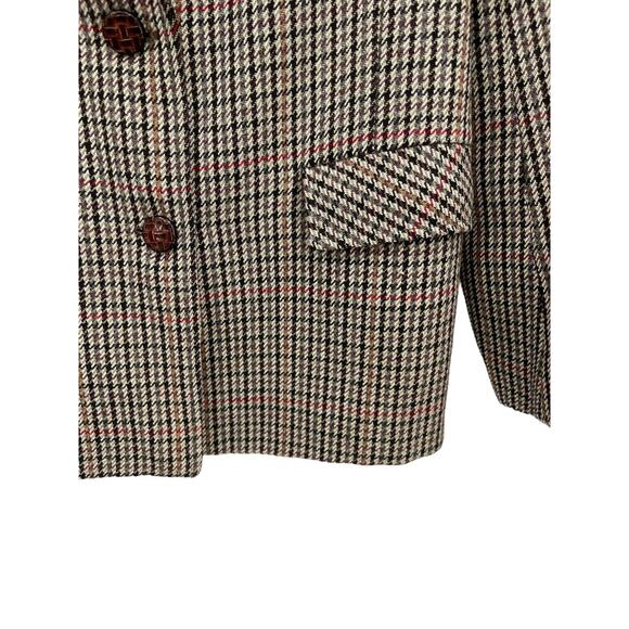 Thistle Woolens Blazer New Wool Houndstooth Double Breasted Made In UK Size 12 - Picture 4 of 13